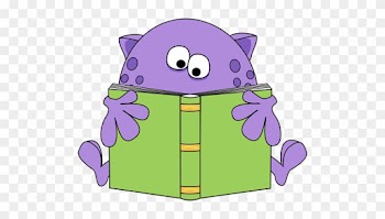Free Reading Clipart - Monster Reading A Book
