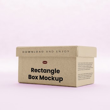 Free Rectangle Paper Box Mockup