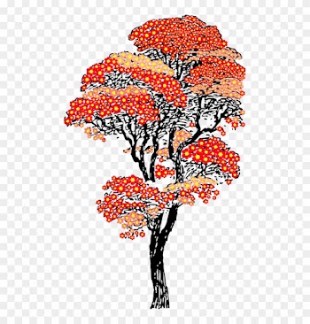 Free Red Aifowers Tree - Cherry Blossom Tree Clipart