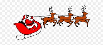 Free Reindeer Clip Art Image - Santa On Sleigh Clipart