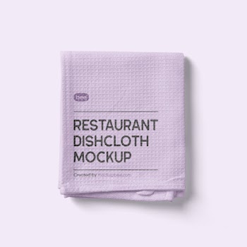 Free Restaurant Dishcloth Mockup