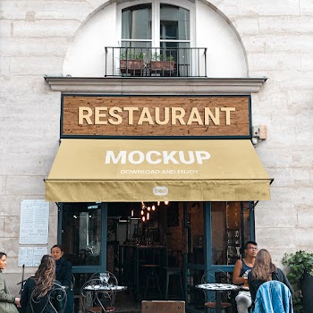 Free Restaurant Front Mockup