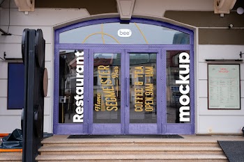 Free Restaurant Windows Mockup