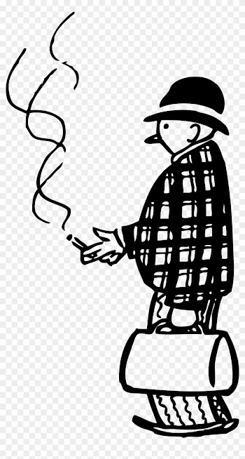 Free Retro Clipart Of A Family Doctor Smoking Cigar - Man Smoking Cigar Png