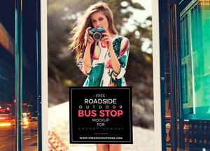 Free Roadside Outdoor Bus Stop Billboard MockUp For Advertisement free roadside bus stop outdoor mockup for 