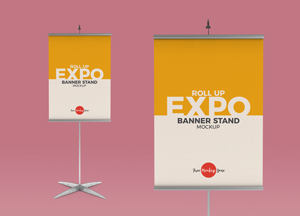 Free Roll Up Expo Banner Stand Mockup expo banner stando roll up x. banner stand mockup 
