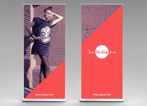 Free Rollup Stand – Standy Mockup For Advertisement place design em place desgn here 
