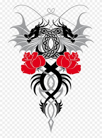 Free Rose Clipart - Dragons And Roses Shower Curtain