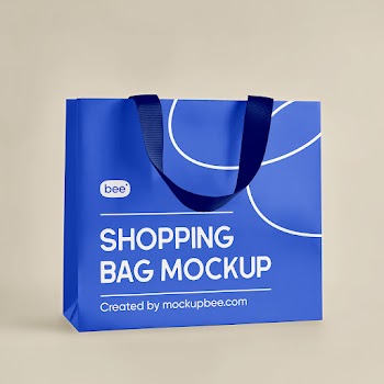 Free Shopping Bag with Handle Mockup