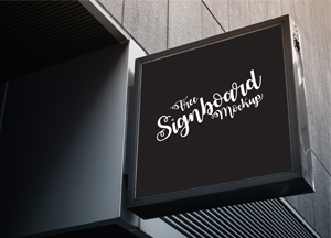 Free Signboard Mockup For Advertisement signhedrd mechup 