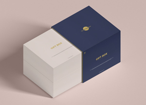 Free Slide Gift Box Mockup 