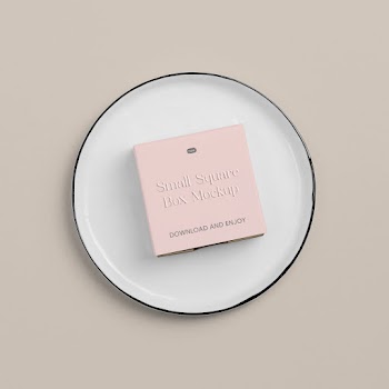 Free Small Square Box Mockup Top View