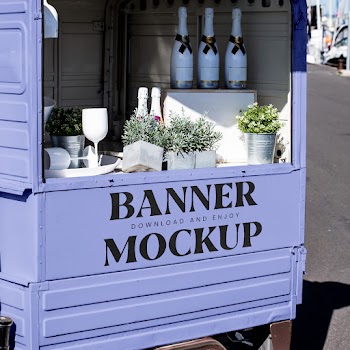 Free Small Trailer Mockup