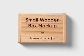 Free Small Wooden Box Mockup