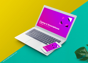 Free Smartphone & Laptop Mockup For UI Presentation laptop & smartphone www 