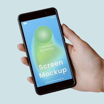 Free Smartphone in Hand Mockup
