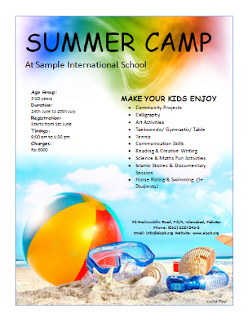 free smmer camp flyer1 | ESY | Free summer camps, Flyer template ...