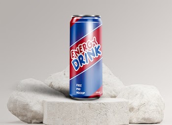 Free Soft Drink Aluminum Can Mockup (PSD) - Digital Marketplace for Mockups &amp; Free Graphics