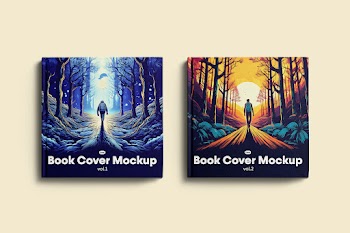Free Square Book Cover Mockups