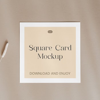 Free Square Card Mockup