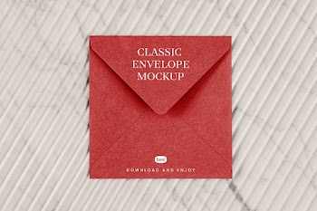 Free Square Envelope Mockup