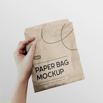 Free Square Food Bag Mockup