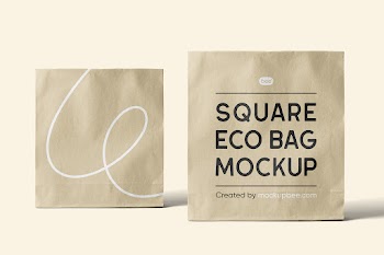 Free Square Food Bag Mockups