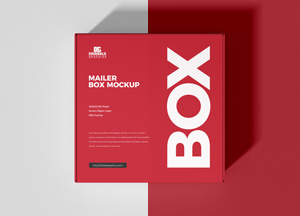 Free Square Mailing Box Mockup mailer box mockup 