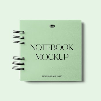 Free Square Notebook Mockup