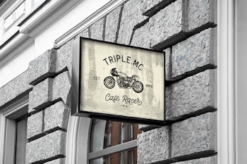 Free Square Sign on Building Mockup