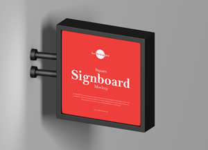 Free Square Signboard Mockup signboard 
