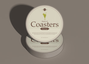 Free Stack of Coasters Mockup sack of coasters ts 