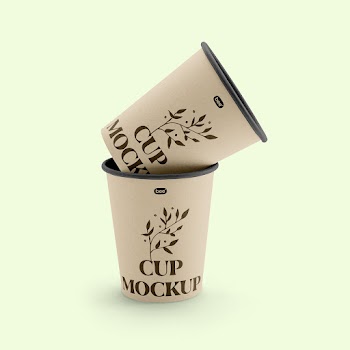 Free Stacked Paper Cups Mockup