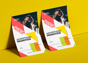 Free Standing Curved Poster Mockup poster mockup. poster mockup. advertising promotion advertising promotion 