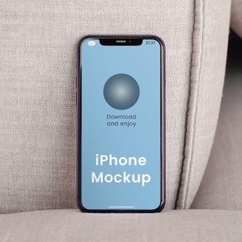 Free Standing iPhone Screen Mockup