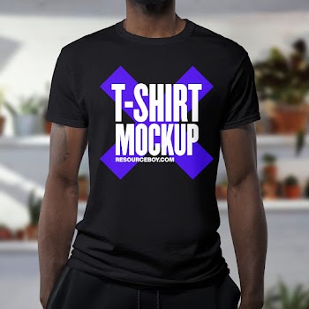 Free Standing Man Front View T-Shirt Mockup
