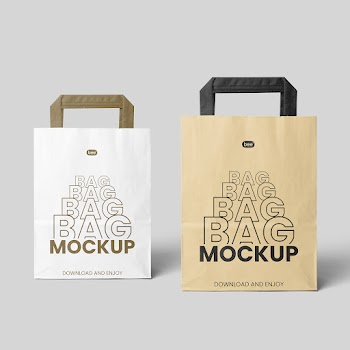 Free Standing Paper Bag Mockups