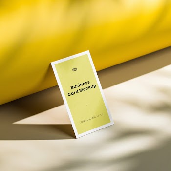 Free Standing Perspective Business Card Mockup