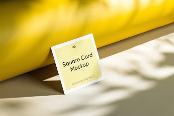 Free Standing Perspective Square Card Mockup