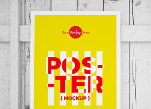 Free Standing Poster on Wood Mockup #1 pos- -ter { mockup } 