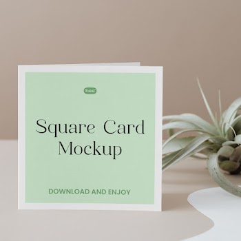 Free Standing Square Card Mockup