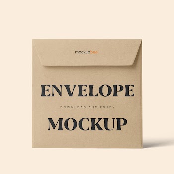 Free Standing Square Envelope Mockup