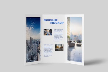 Free Standing Trifold Brochure Mockup