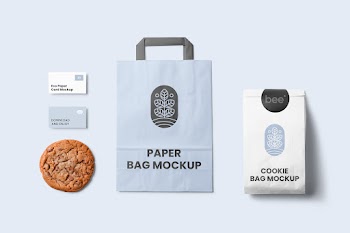 Free Stationery Paper Bag Mockup