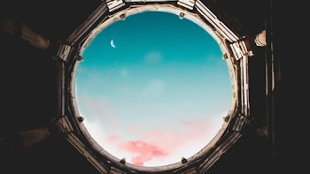 Free stock photo of clouds, crescent moon, daylight