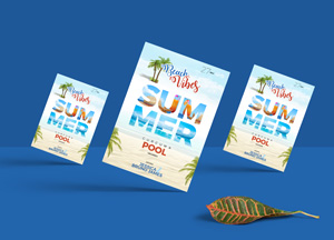 Free Stylish A4 Flyer Mockup PSD um mer sum mer pool sum mer pool po 