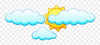 Free Sun Under Clouds - Clip Art
