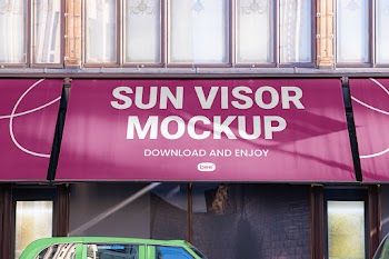 Free Sun Visors Front View Mockup