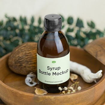 Free Syrup Bottle Mockup