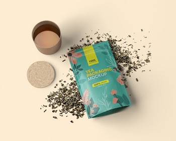 Free Tea Packaging Mockup free tea packaging mockup 100% organic herbal tea 